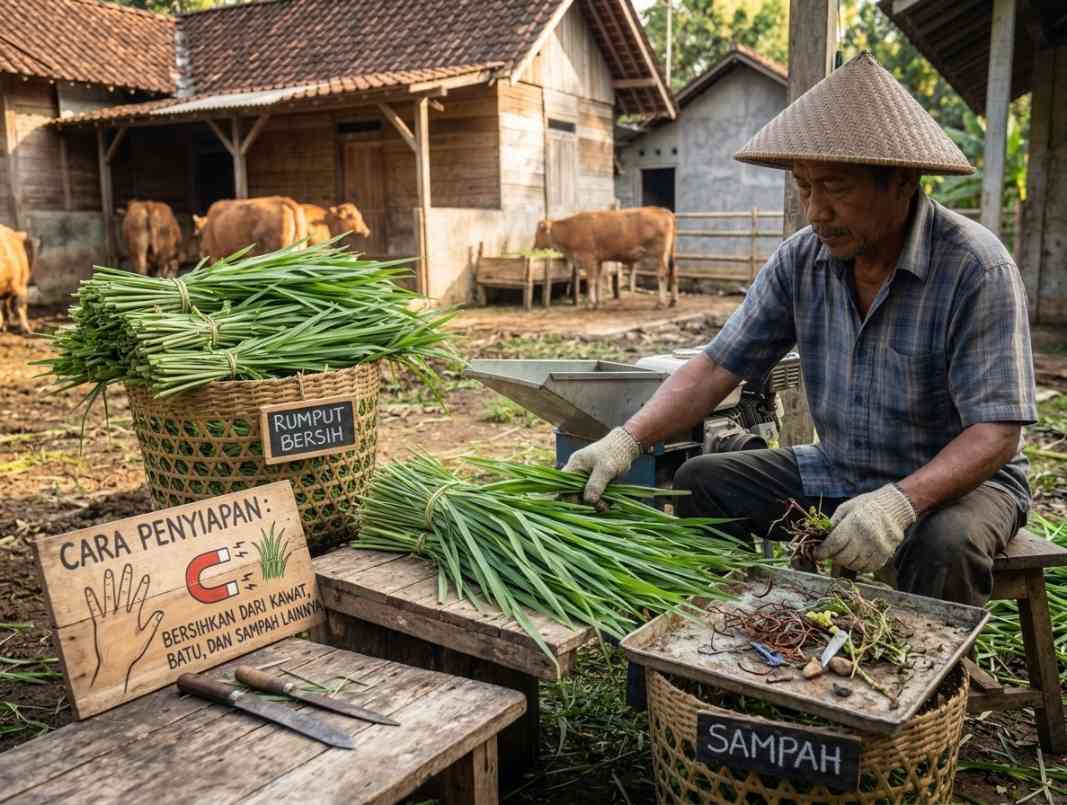 Cara Menyiapkan Rumput Sebelum Dicacah agar Lebih Efisien